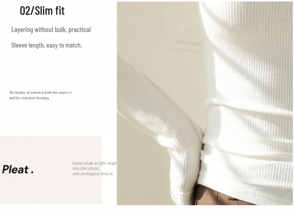 Women's Modal Low-Neck Backless Slim Fit Long-Sleeve Plus Velvet Tee for Autumn and Winter