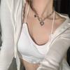 Fashion Love Heart Pendant Choker Necklace for Women Silver Color Clavicle Chain Female Party Jewelry On The Neck