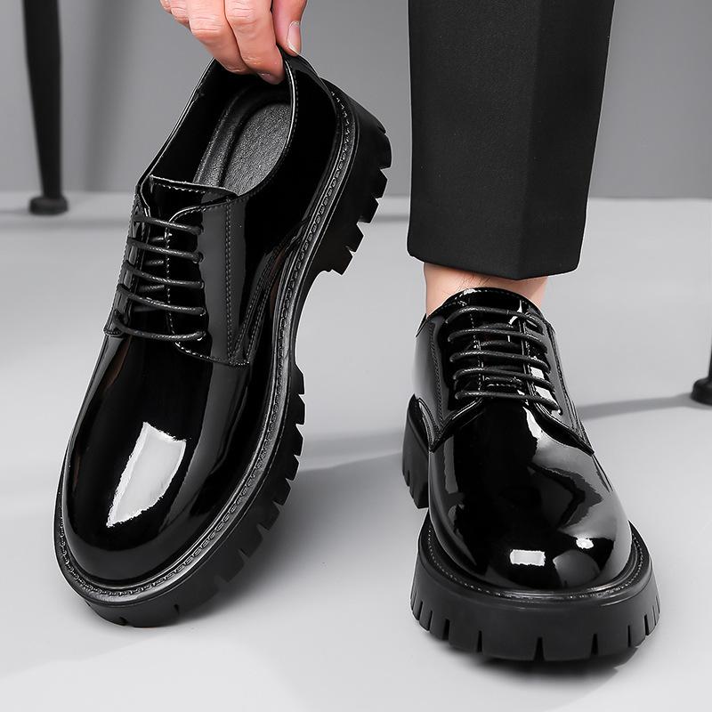 Autumn new men's daily casual leather shoes men's breathable retro thick-soled non-slip tooling leather shoes