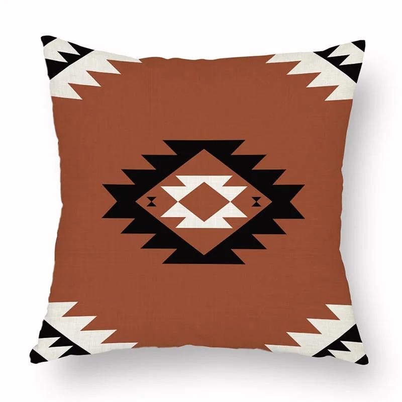 Office Living Room Home Pillowcase Geometric Exotic Ethnic Style Pattern Pillowcase Car Ornaments