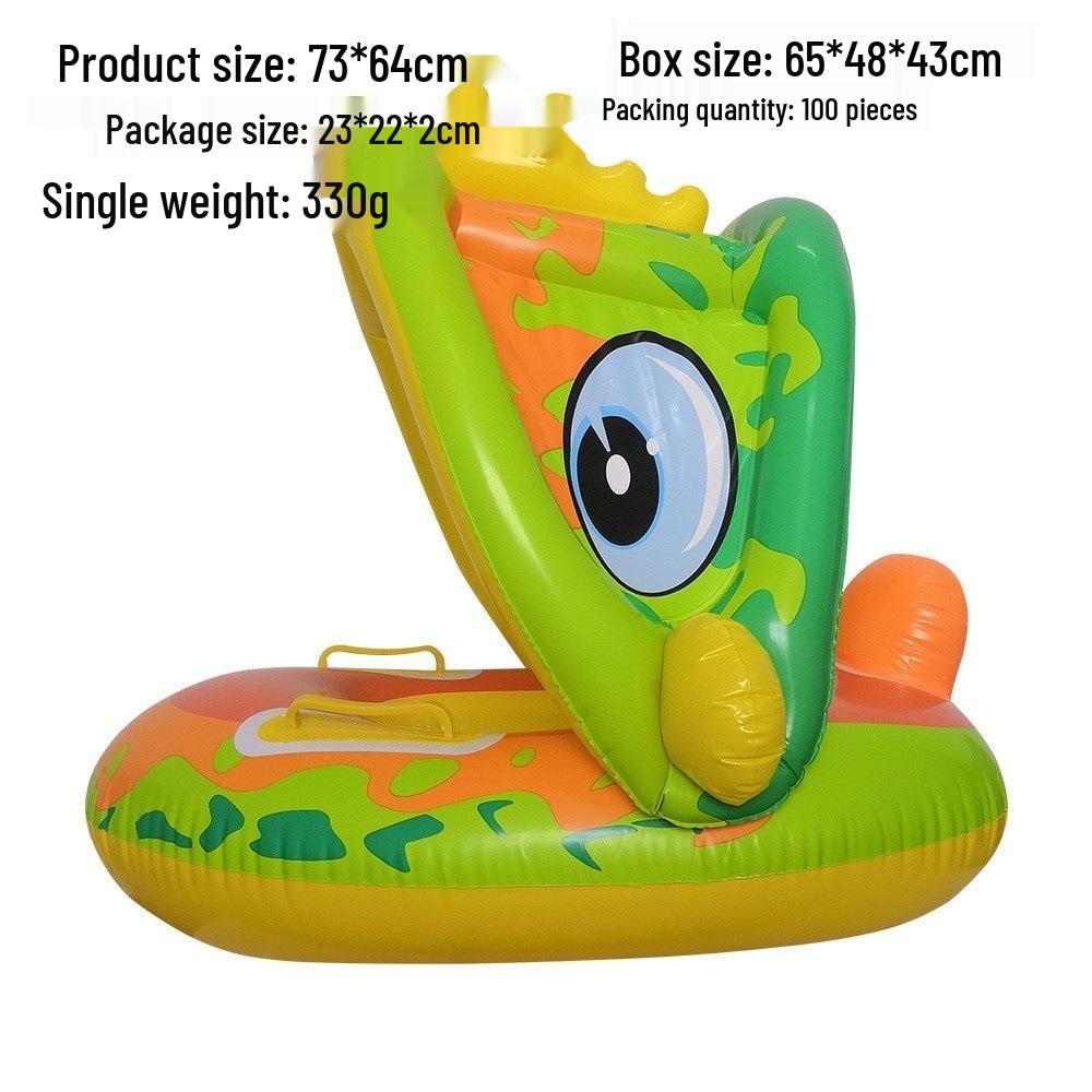 Large Toddler Boat-Themed Swimming Ring with Canopy & Steering Wheel