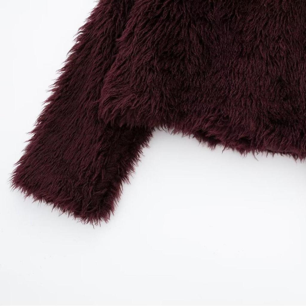 2023 Autumn Women's Solid Color Lapel Fur Short Jacket - Fashionable and Versatile