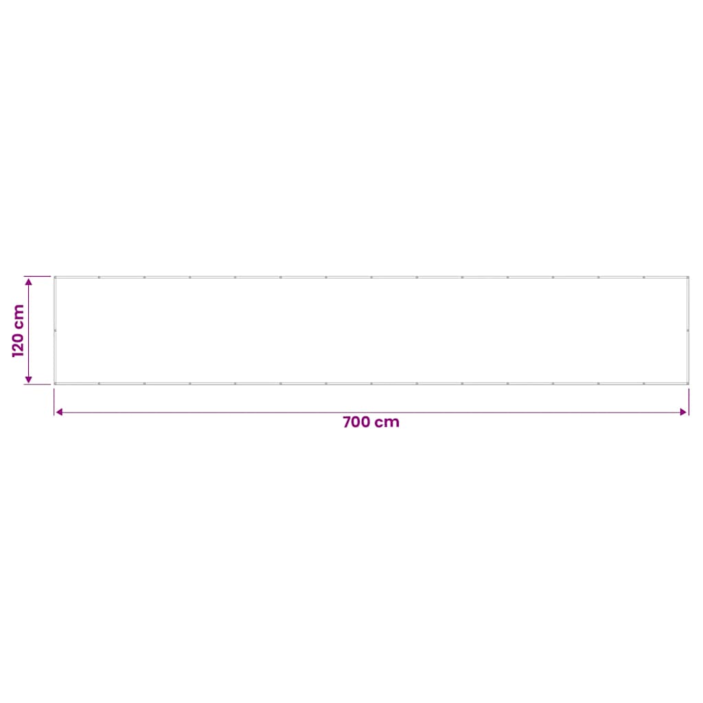 Vidaxl Parawan Balkonowy, Biały, 120X700 Cm, 100% Poliester Oxford