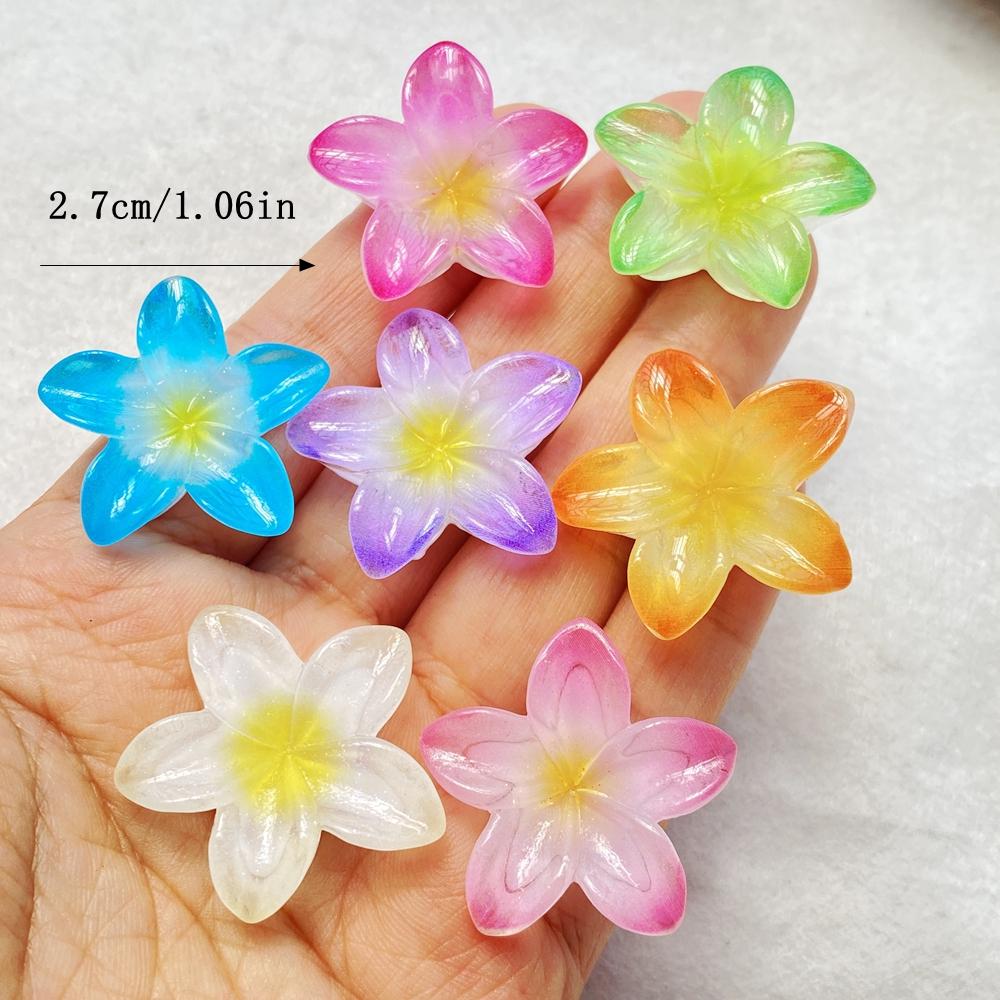 10Pcs New Cute Resin Shiny Colorful Flowers Flat Back Home Decor Parts Embellishments For Hair Bows Accessories