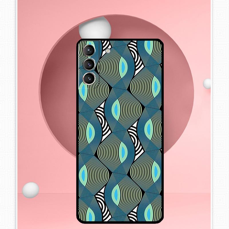 African Wax Pattern Fabric Case For Samsung Galaxy S25 Ultra S20 S21 S22 S23 S24 Plus S9 S10 S24 FE S25 FE Cover Funda