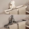 Detachable Suction Cup Towel Pole Nail Free Installation Wall Mounted Bathroom Towel Rack Towel Hanger Single-rod