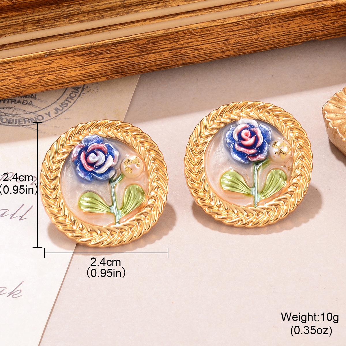 

Винтажные серьги-пусеты из барочного жемчуга: Ретро Живопись Маслом и Женские Украшения в Новом Китайском Стиле