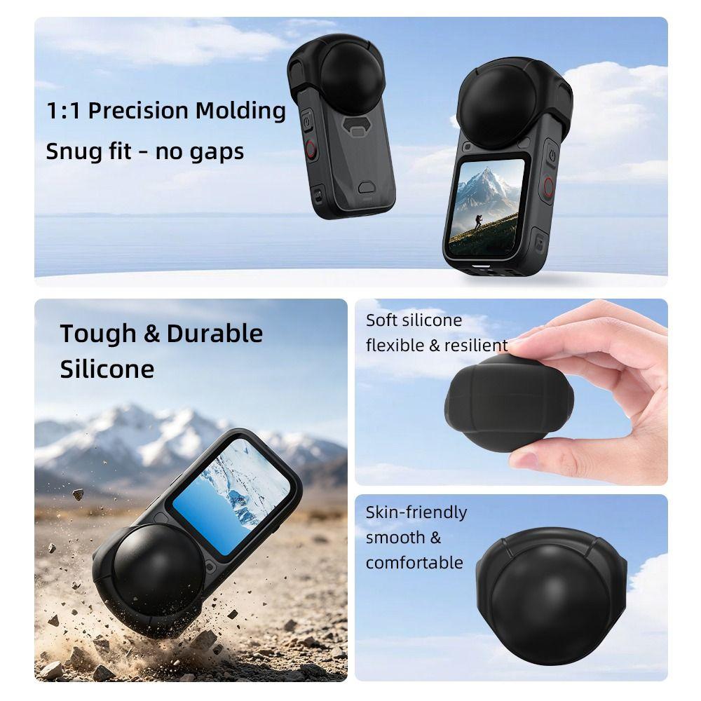 Anti-Scratch Camera Lens Cap Silicone Lens Protector for Insta360 X6 Action Camera Accessories