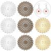 10pcs Filigree Flower Wraps 38mm Metal Copper Round Flower Pieces Connectors For Jewelry Making DIY Home Crafts Gifts Decoration