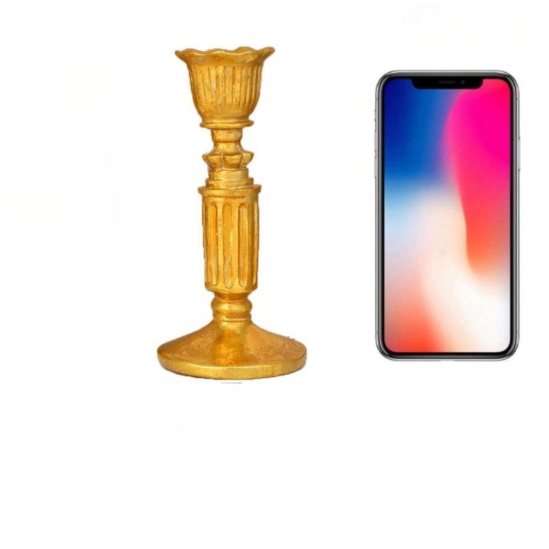 1Pc Resin Classical Gold Candle Holder Decorative Ornament European Retro Nostalgic Display Shooting Props Wedding Decorations