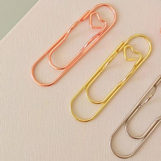 6Pcs Metal Heart Pen Clips Notebook Pen Holders Colored Paperclip Cute Shaped Clips School Supplies Organizer