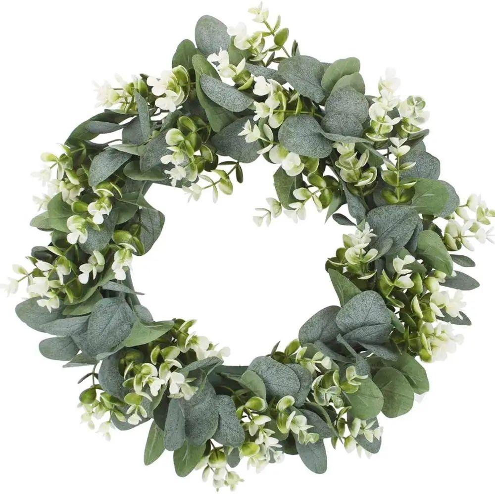 Artificial Eucalyptus Plant Wreath Wedding Holiday Supplies Door Home Decoration Diy Photo Props Flowers Background Wall Garland