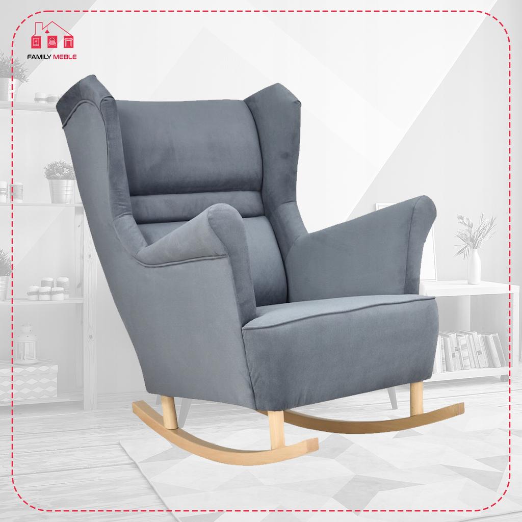 Zoja Rocking Chair, Scandinavian, Family Meble, Grey, Anthracite, Gray