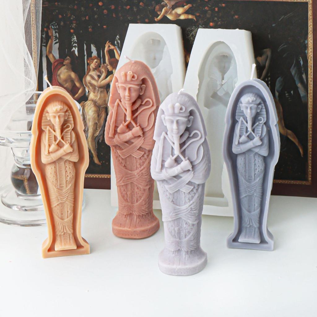 Flexible Silicone Mold 3D Mummy Shaped Wax Candle Molds Scented Aromatherapy Making Mould Handmade Ornament Mould