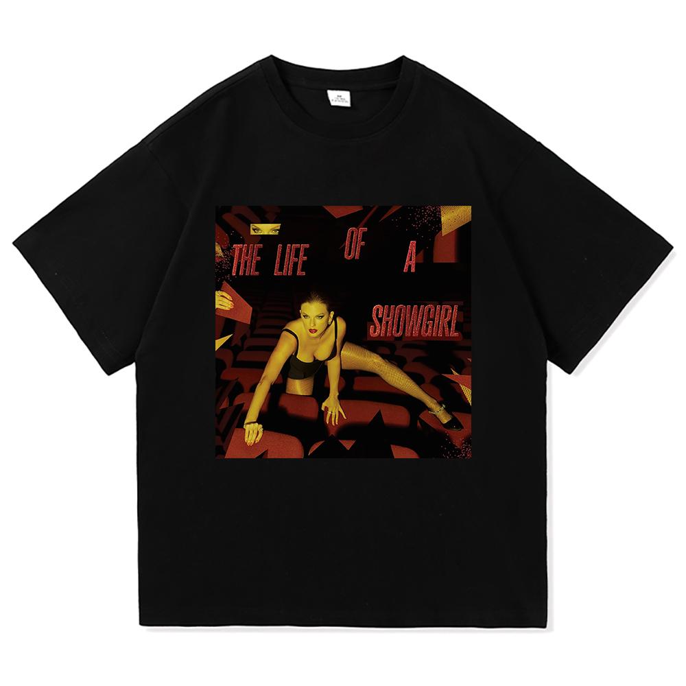 The Life of A Showgirl Album Tricou 2025 Modă Nouă Haine Bărbați/femei Vintage Harajuku Haine de Înaltă Calitate Tricouri Bumbac
