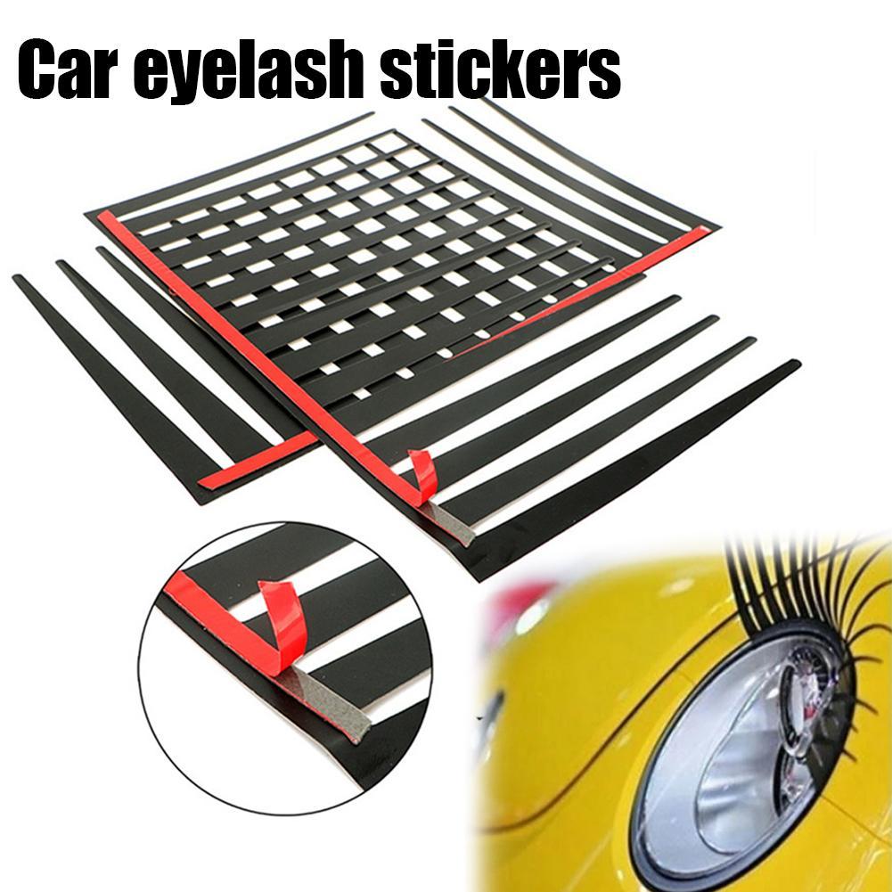 Car Headlight Eyelash Sticker 3D Charming Black False Eyelashes Fake Eye Lash Sticker Car Headlight Decoration Funny Decor