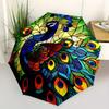 1pc Peacock StainedGlass Compact Travel Umbrella, Automatic Folding Lightweight Windproof 8-Bone Reinforced Design,012141