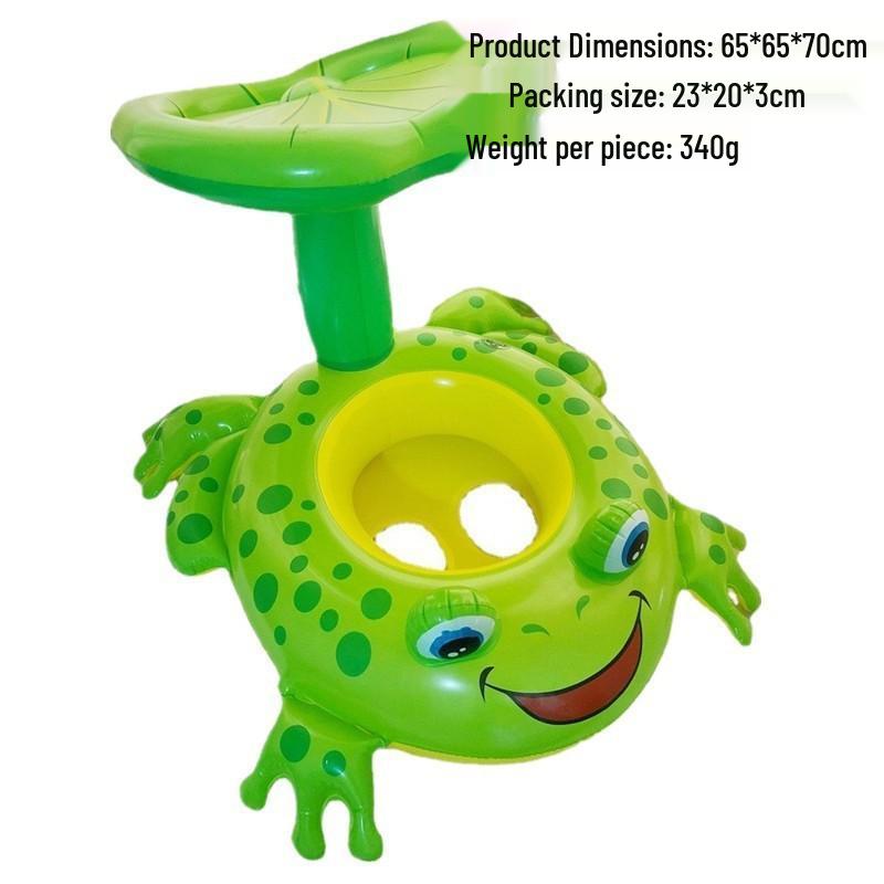 Large Toddler Boat-Themed Swimming Ring with Canopy & Steering Wheel