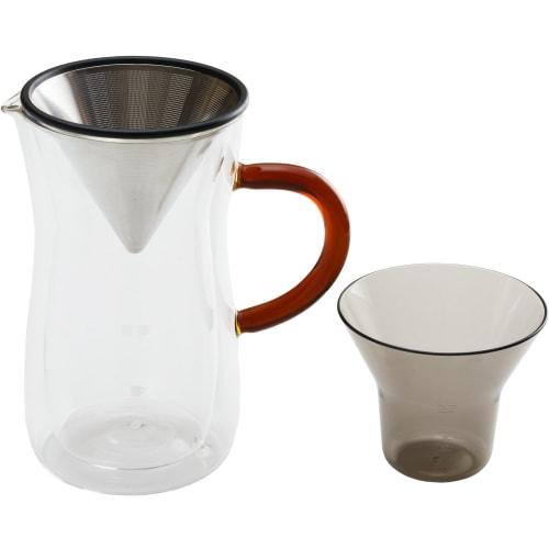 Bonmac Double-Wall Coffee Carafe Set, 700ml, Carafe: 9.9cm Diameter X 17.5cm Height, Filter: 9.8cm Diameter X 7.9cm Height, Holder: 9.5cm Diameter X 8