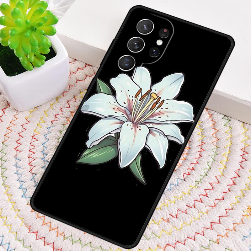 Lily Flowers Silicone Phone Case For Samsung Galaxy note 10 pro S26 S25 S24 S23 S22 S21 Plus S25Ultra Capa Cover
