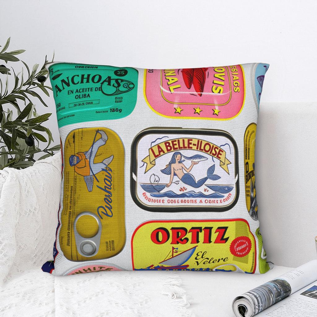 Cuadros Decorations Sardines Nordic Pillow Case Soft Pillow Cover For Living Room Sofa Kawaii Pillowcases
