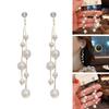 Hypoallergenic Elegant Wedding Earrings Sparkly White Faux Pearls Dangle Drop Earrings for Women Girls Bridal Christmas Gift