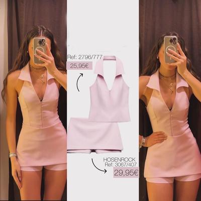 2024 Spring/Summer Halter Neck Top & Skirt Pants Set