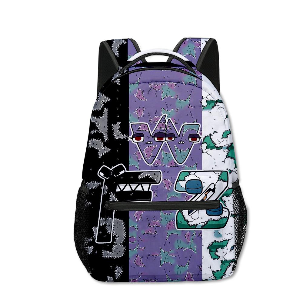 Harajuku Kpop Youthful School Bags Unisex Alphabet Lore Travel Bags 3D Print Oxford Waterproof Notebook Shoulder Backpacks
