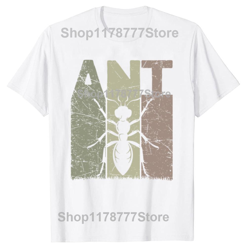 Funny Ant Vintage Entomology Retro Ant Keeper Entomologist Graphic Tshirts Men Casual Tshirt Cotton Loose Oversized T Shirt