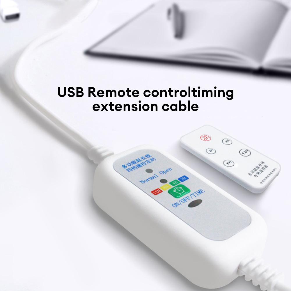 1.5m 5V 2-12 Hour Timing Power Cable Remote USB Extension Power Cable with On/Off Switch for USB LED Lamp Desk Fan Night Light