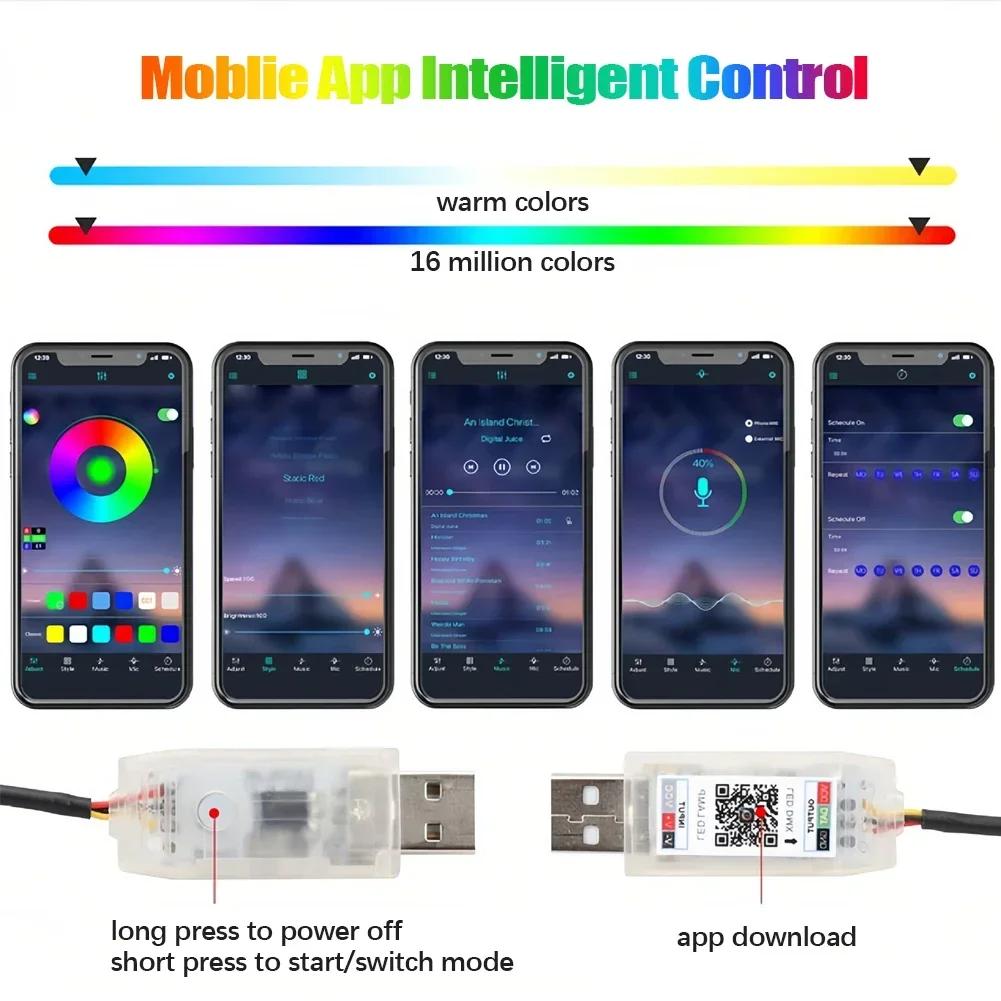 110cm Car Ambient Lights 3 in 1 LED Symphony RGB Atmosphere Lamp Hidden Car Interior Lamp USB APP Remote for Tesla Model 3 Y S X