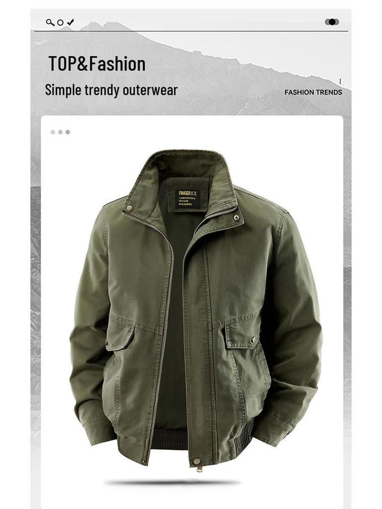 2026 Men's Jeep Style Thin Workwear Jacket - Outdoor Stand Collar