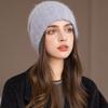 New Style Winter Women Hat Decorate Beanie Hat Rabbit Fur Blend Warm Winter Cap Y2K Female Casual Streetwear Knitted Hat