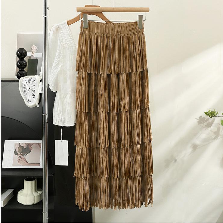 Retro Layered Tassel Skirt: Cross-Border Drape & Dynamic Style