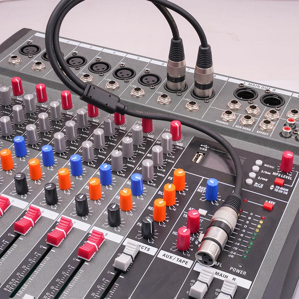 20 * 15 cm XLR-Splitterkabel 3-poliges symmetrisches schwarzes Kabel