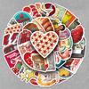 50 American Cartoon Retro Stickers: Trendy Colorful Decorations for Helmets, Journals, Computers, and Stationery.
