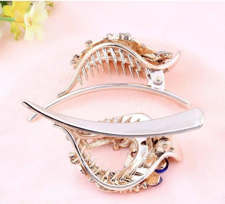 Women Tied Hair Clamping Headwear Korean Version New Fashion Large Women's Peach Heart Clamping Hairpin Hair Accessories