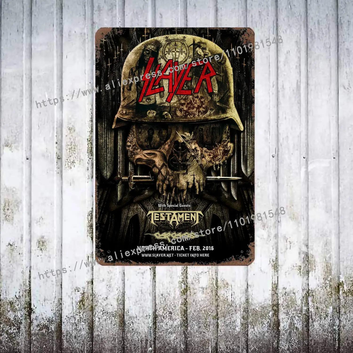 

Slayer Eagle Музыкальный Постер Декор Постер Винтажная Жестяная Табличка Металлическая Табличка Декоративная Табличка для Паба Бара Мужской Пещеры Клуба Настенное Украшение 20x30cm（7.8x11.8inch）