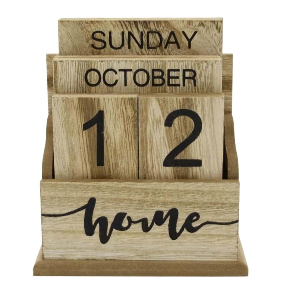 Cactus Wooden Perpetual Calendar Pineapple Date Display Ornament Desk Calendar Ornament  Study