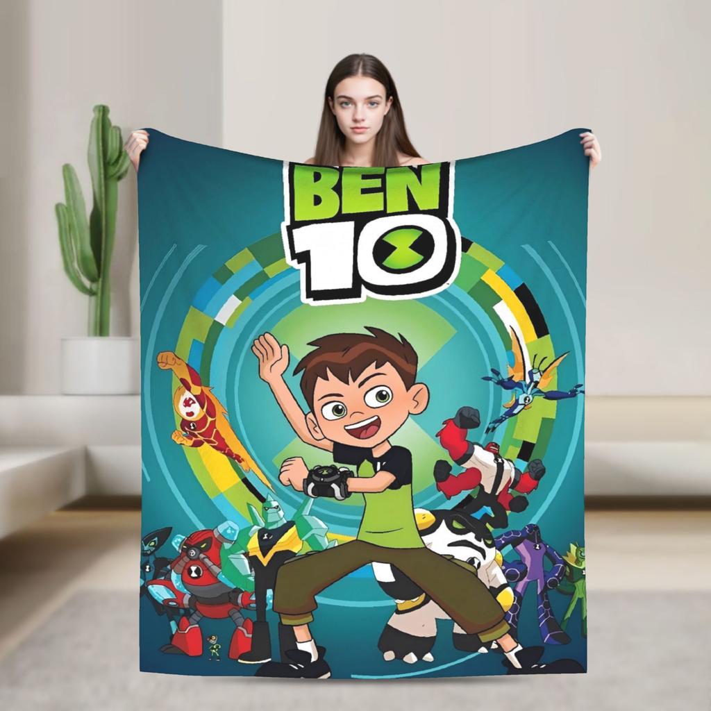 Ben 10 Alien Blanket Soft Aesthetic Plush Throw Blanket For Kids Adult Living Room Flannel Bedspread Bed Cover