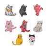 8Pieces Cats Theme Fabric Patches Sewing On Embroidery Applique For Hats Backpack Kids Clothes Repair Patches Decoration