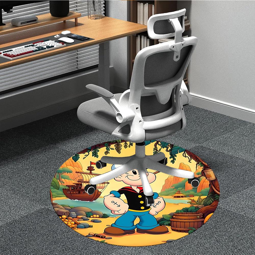 1pc Popeye Office Round Area Rug, Bedroom Living Room Home Decor, Room Deco,  Offic a1016083