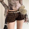 Faux Fur PU Leather Belt Leopard Y2K Waist Belt Sexy Vintage Waistband  Waist Accessory