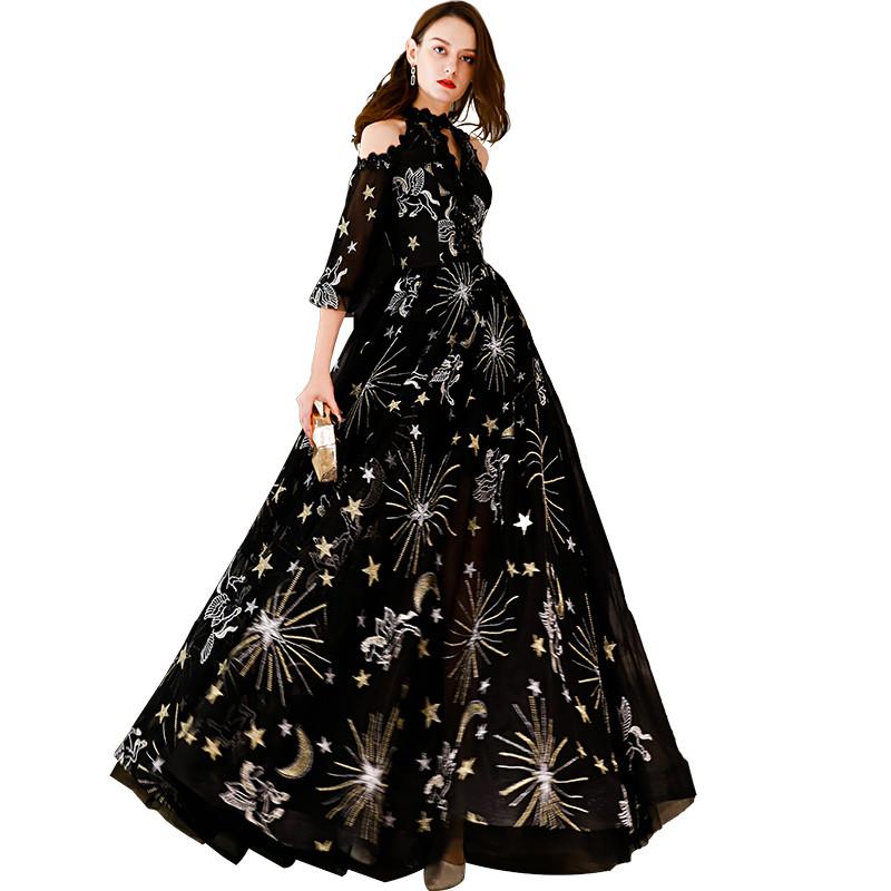 half sleeve evening dresses