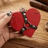 Gothic Rivet Heart Bag Charm Punk Bag Pendant Creative Leather Heart Keychain  Bag Hanging