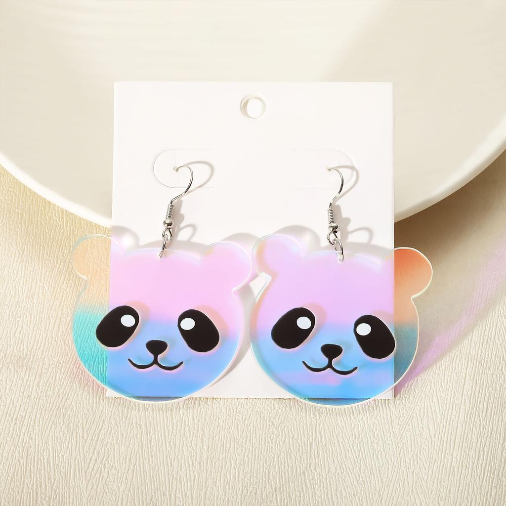 Environmentally Friendly Acrylic Earrings, Laser Cute Cartoon Panda Earrings, Earrings.