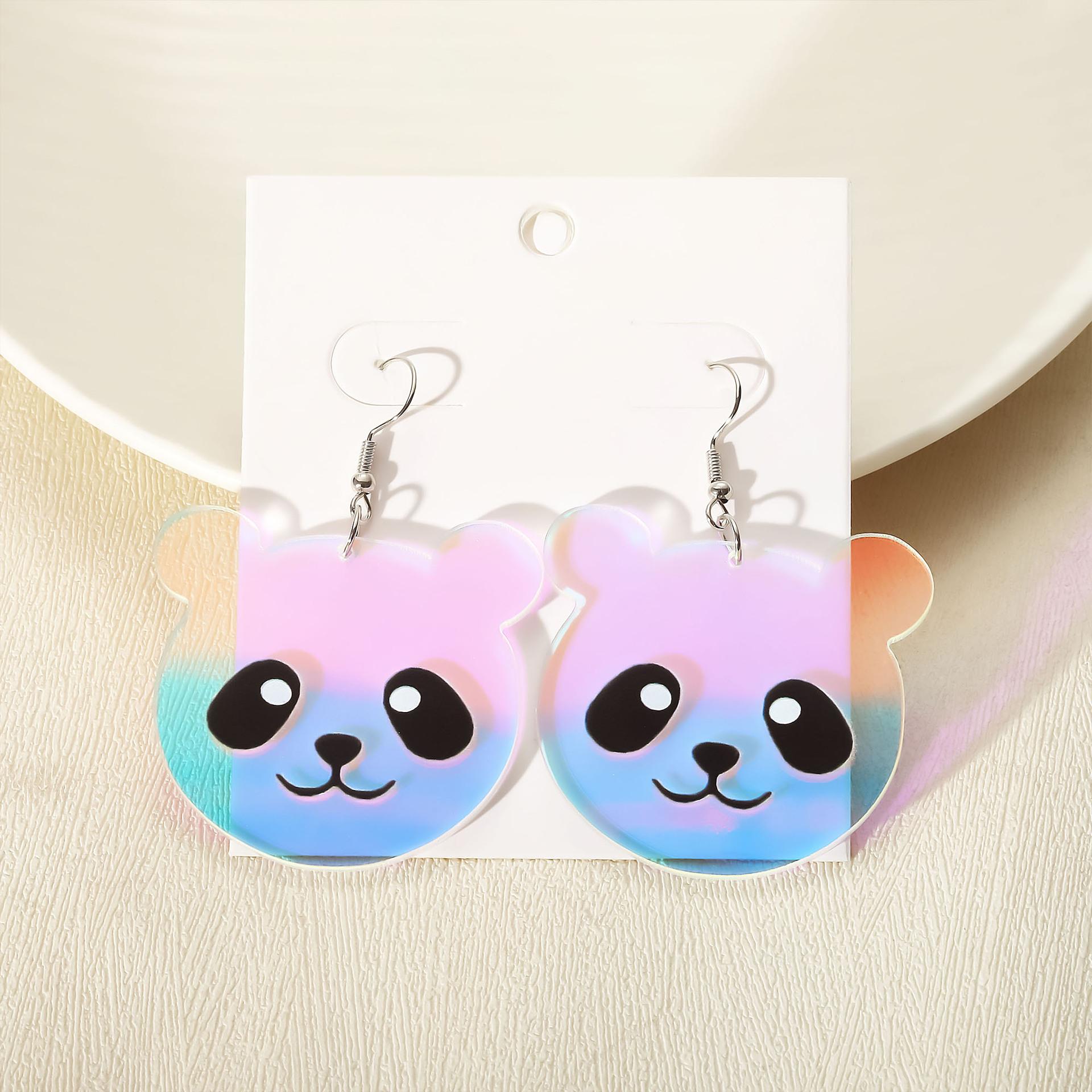

Environmentally Friendly Acrylic Earrings, Laser Cute Cartoon Panda Earrings, Earrings.