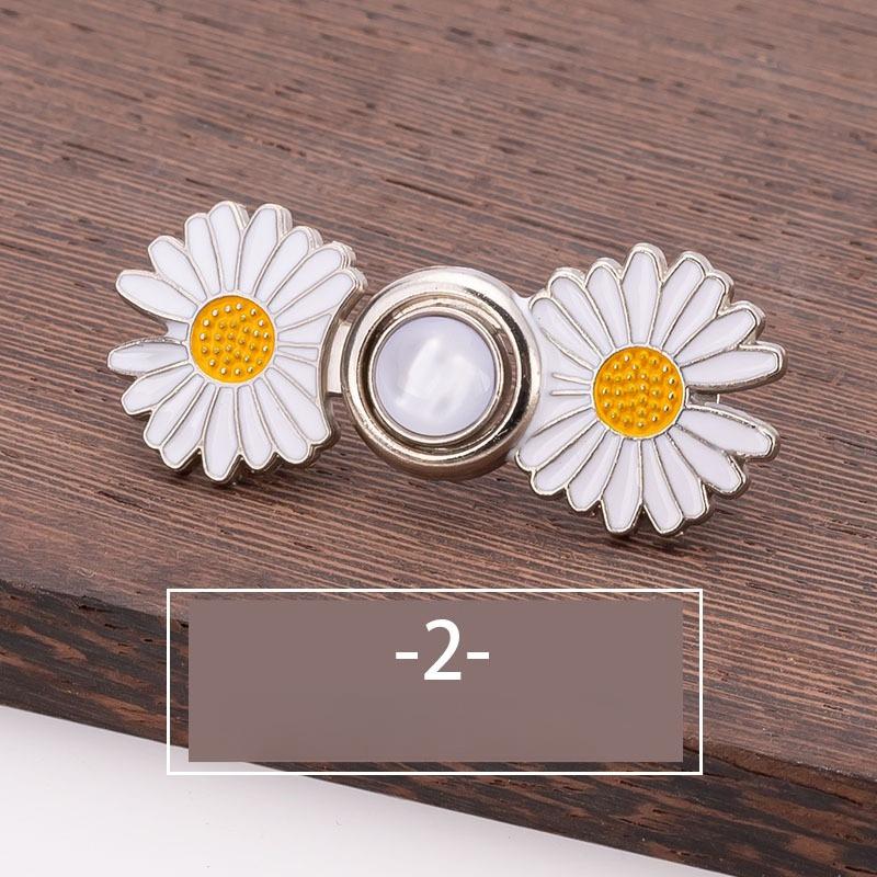 1pc of Casual And Versatile Daisy-Patterned Buttons for Men, Featuring an Adjustable Waist with Magical Buttons