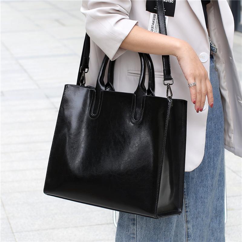 Toptrends Cowhide Genuine Leather Large Tote Bags For Women  Trend Designer A4 Office Shouder Bags Shopper Ladies Handbags