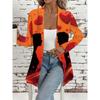 2026 Casual Open Front Cardigan Mid-Length Coat 3D Pumpkin Ghost Print